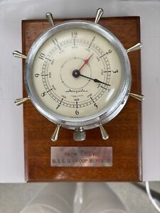 Airguide Clock 7 Jewels 8 Day From Crew U S C G Group Buffalo Works Vtg