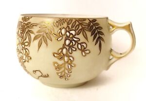Rare Antique Fine Porcelain Chinese Teacup Signed Oriental 1800s Mustache Mug