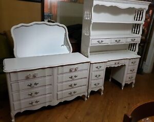 Vintage Dixie French Provincial White Girls Bedroom Furniture 4 Pieces Euc