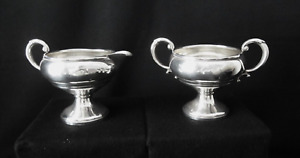 Vintage Mueck Carey Sterling Silver Cream Sugar Bowl Weighted 1940 S