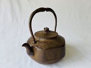Y4731 Tetsubin Iron Kettle Unusual Knob Nanbu Nambu Japan Tea Pot Teapot Antique