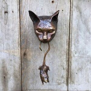 Door Knocker Cat And Mouse Wall Hangings Sculpture Ornament Cat Door Knocker