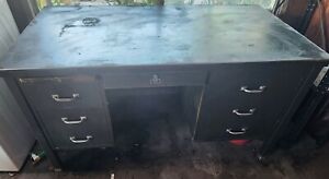 General Fireproofing Co Metal Tanker Desk Vintage Used Needs Tlc