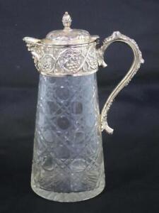 Beautiful Vintage Silver Plated Claret Wine Jug With Masked Spout Decanter