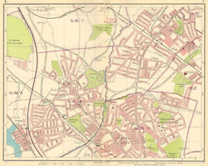 London Nw Hendon Finchley Golder S Green Hampstead Garden Suburb 1930 Map