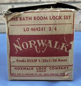 Vintage New Old Stock Norwalk Bath Room Lock Set Rare Lo 464241 3 4 Antique