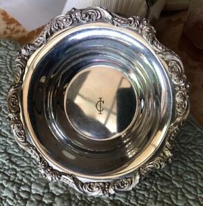 Vintage Poole Old English Silverplate Bowl Dish Ornate Rim 5004 Epns Antique