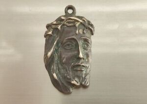 Antique Silver Medieval Pendant With Face Of Jesus Christ Amulet Kyevan Rus