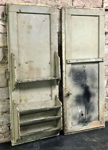 Vintage Set Of Hoosier Kitchen Cabinet Doors W Door Racks Antique Sellers Pair