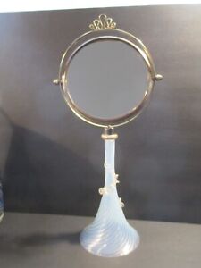 Venetian Italian Murano Glass Makeup Mirror Hand Blown Base Salviati C75