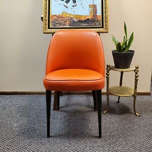 Vintage Mcm Orange Vinyl Chair Herman Miller Saarinen C Pagani Style