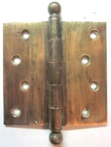 Stanley 239 Sw Usa 4 1 2 Mortise Church Door Ball Finial Hinge Brass Antique 1