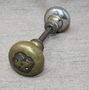 Antique Victorian Door Hardware Vintage Matching Round Brass Doorknobs Salvage