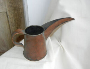 Antique Primitive Copper Pitcher Watering Can Handmade One Of A Kind