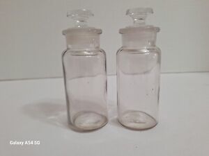 Antique Apothecary Jar Mbw Millville Bottle Works Clear Glass Ground Stoppers