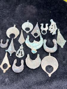 Islamic Era Rare Ancient Saljoqian Jewelry Lot Of 15 Pics Different Bronze Pende