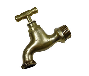 Brass Cross Handle Washing Machine Faucet Garden Water Tap 149 Grams Antique