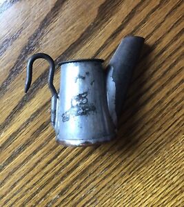 Small Tin Open Flame Lamp Rare Find Great Condition Betty Lamp