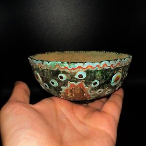 Museum Quality Ancient Roman Patella Mosaic Cup With 18k Gold Plating Work