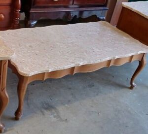 Hammary French Provincial Marble Top Coffee Table
