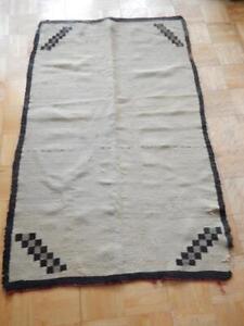 Antique Clear Field 1920s Navajo Indian Double Saddle Blanket Rug
