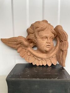 Beautiful Angel Putti Carved In Wood Nr4