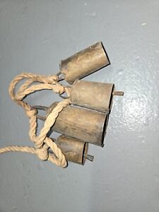 Lot Of 4 Antique Goat Pig Sheep Cow Bell With Original Clapper Forged Metal
