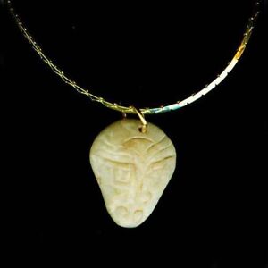 Hand Carved Jade Amulet Ancient China Han Dynasty Chain Bc100 Tai Chi Yin Yang