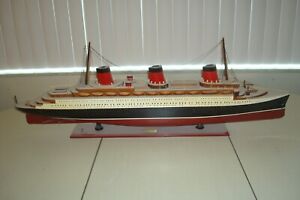 Ss Normandie French Ocean Liner Wooden Model Cruise Ship 40 Item 361 
