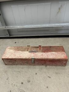 Antique Primitive Carpenter S Wooden Tool Box Caddy Tote Rustic Wood Decor 24 