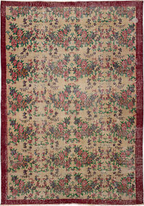 Vintage Hand Knotted Area Rug 6 5 X 9 3 Traditional Wool Carpet