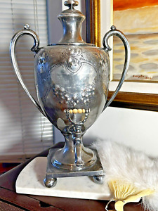 Antique Victorian Silver Plate Hot Water Tea Coffee Samovar