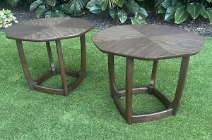 Pair Of Mcm Octagonal Shaped End Tables