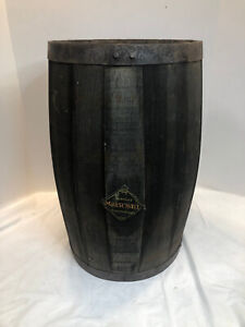 Vintage Wood Barrel Keg Marschall Dairy Wisconsin Primitive 21 High