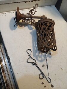 Vtg Gothic Cast Iron Outdoor Porch Sconce Wall Light Fixture Victorian Untested