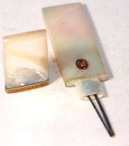 Antique Mother Of Pearl Palaise Royale Marked Needle Case 19th Century France