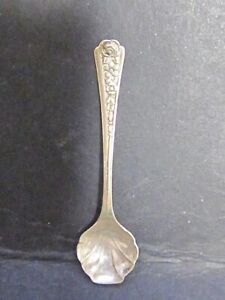 Sterling Webster Floral Salt Spoon 2 1 2 2 Grams No Monogram