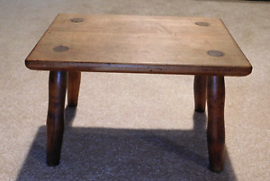 Vintage Arts Crafts Maple Wood Foot Stool Attributed To Cushman Colonial