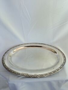 Vintage Oneida Usa Silver Plated Round Serving Tray Platter Plate