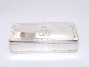 Rare Georgian 18th Century 73g Sterling Silver Snuff Box Hallmarked London 1798