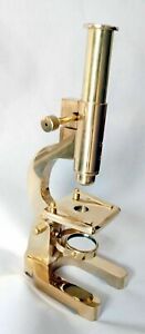 Antique Vintage Solid Brass Microscope Student Microscope 7 Inches