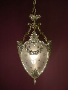 Medium Silver Nickel Lantern Solid Ceiling Lamp Chandelier Cut Satin Glass