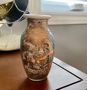 Exceptional Small Japanese Unmarked Satsuma Vase 5 Tall