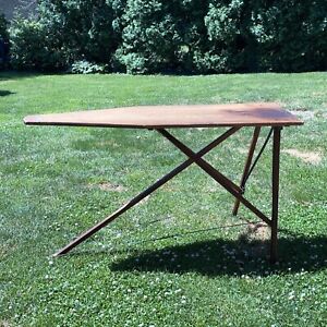 Antique Rid Jid Wooden Ironing Board Folding Table Primitive 55 X14 5 X31 5 