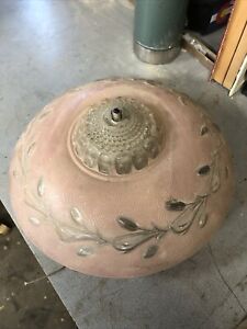 12 Antique Art Deco Pink Frosted Glass Ceiling Light Fixture Shade