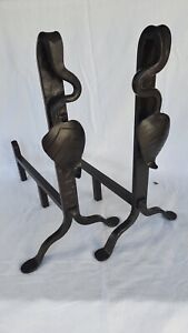 Leaf Andirons By Timeless Wrought Iron Brand New Never Used