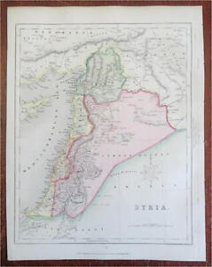 Syria Holy Land Palestine Israel Jerusalem Aleppo C 1850 8 Archer Engraved Map