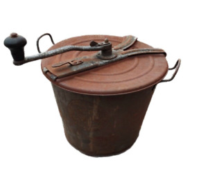 Vintage Universal 4 Metal Bread Maker Mixer Bucket Primitive With Attachments