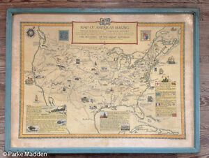Rare Original 1926 Pictorial Map Of America S Making By Paul Paine