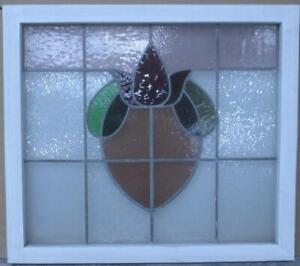 Midsize Old English Leaded Stained Glass Window Pretty Floral 25 25 X 22 5 